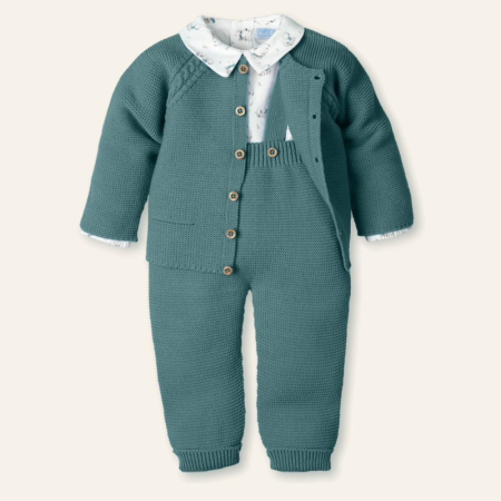 Tenue tricotée 3 pièces vert