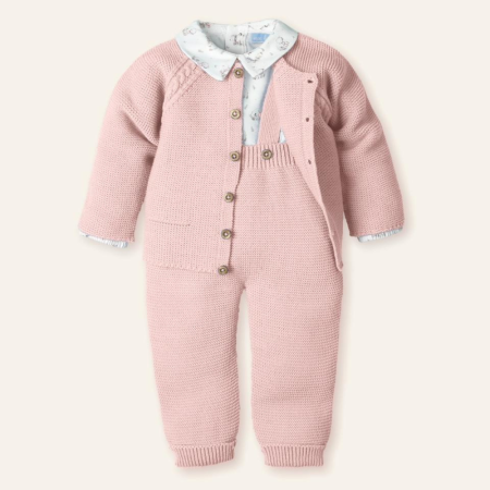 Tenue tricotée 3 pièces rose