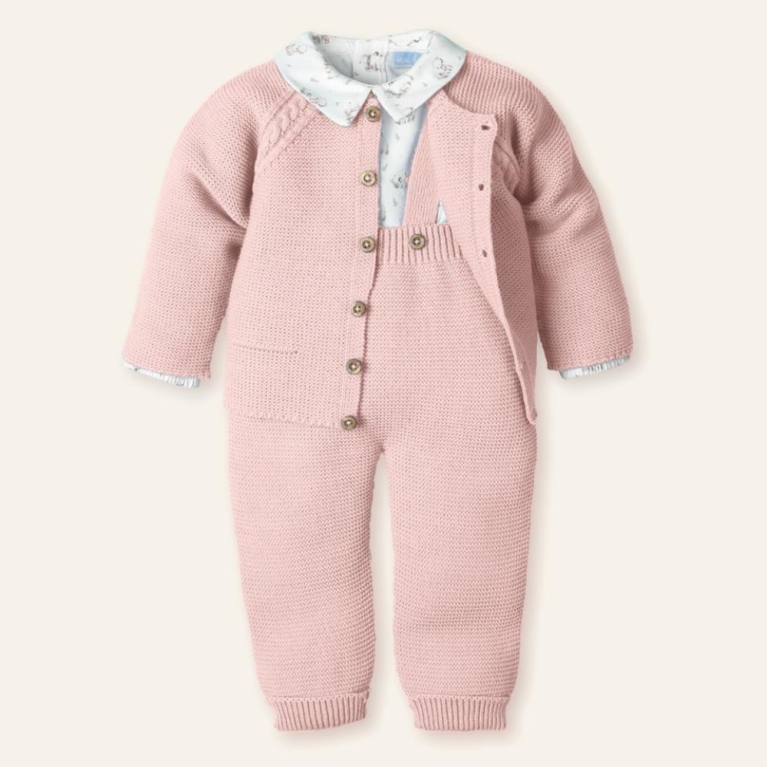 Tenue tricotée 3 pièces rose