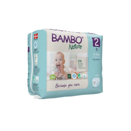 Couches Bambo Nature Taille 2 (3-6kg) 30 unités
