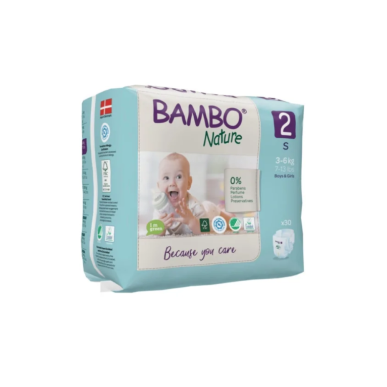 Couches Bambo Nature Taille 2 (3-6kg) 30 unités