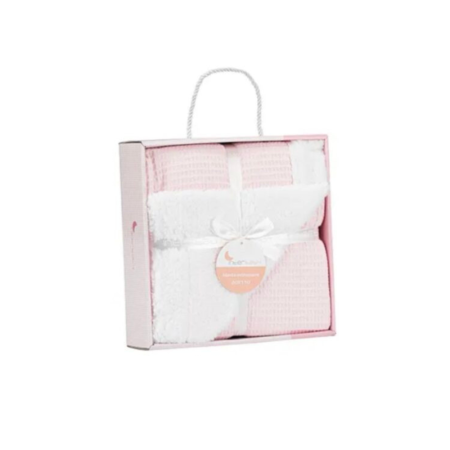 Interbaby Couverture nid d’abeille rose