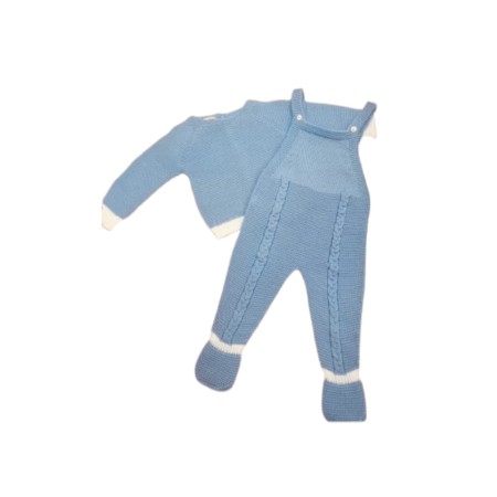 Salopette bleu avec pull