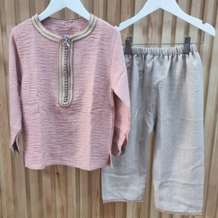 Jabadour Deux Pièces pour Filles - Rose & Beige