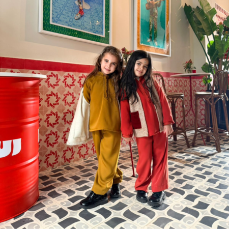 Jabador 3 pieces  – Crêpe de Soie & Gilet Tweed Bouclette