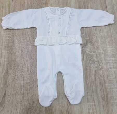 Grenouillère blanche en coton unisexe