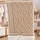 Couverture bébé tricotée – Doublure douce et moelleuse couleur beige taupe