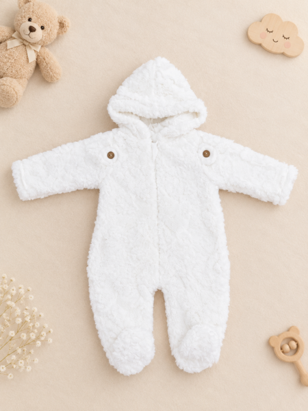 Combinaison bébé en sherpa – Élégance & Douceur